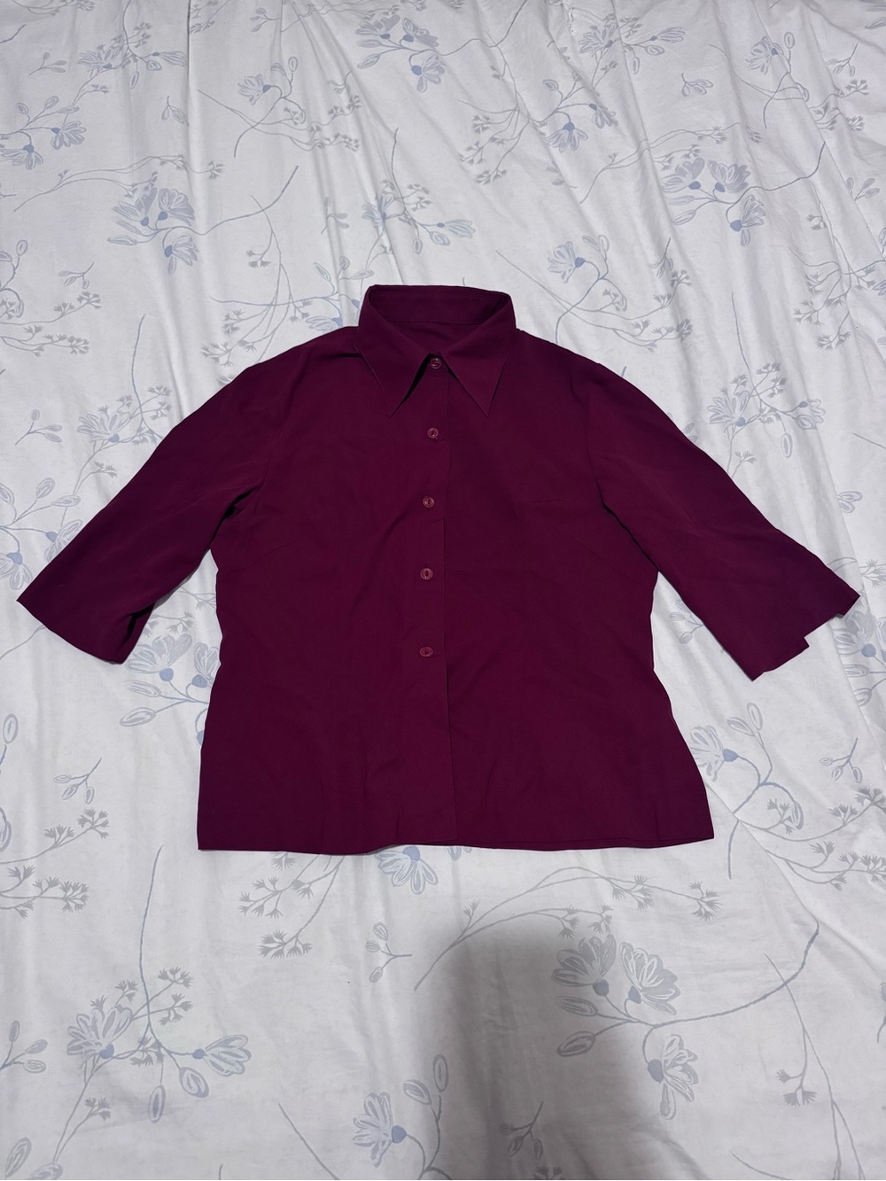 Women Vintage Style Button Down Blouse (Size: M)